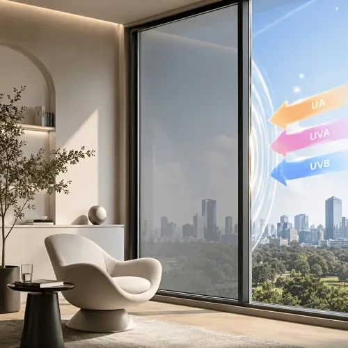 50 x 300 cm One Way Privacy Window Film Heat Control Sun Block Anti Glare Static Cling
