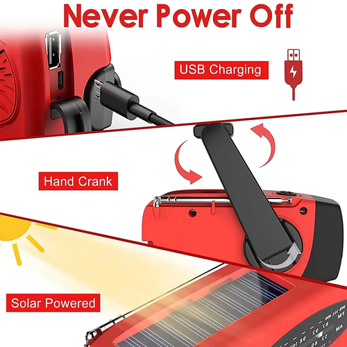 Multifunctional FM Radio Outdoor Emergency Hand-crank Generator Solar Mobile Phone Charging Lighting Table Lamp