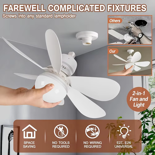 Remote-controlled ceiling fan with light