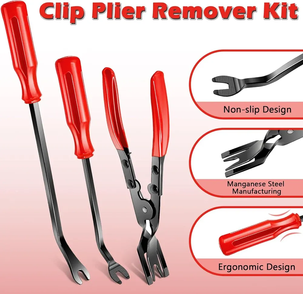 7Pcs Auto Trim Removal Tool Kit Plastic Trim Removal Pry Tool Panel Clip Removal Pliers Trim Removal Tools for Car Body Door