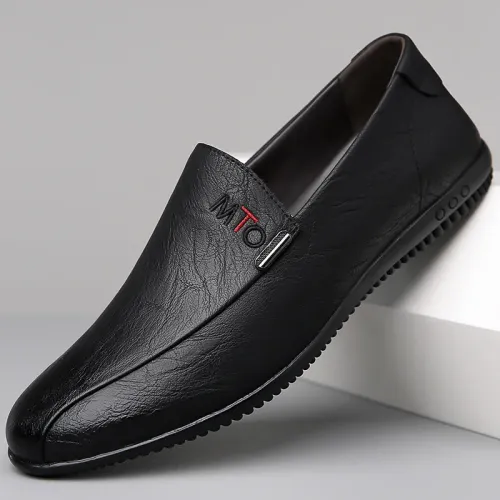 Fashion New Leather Shoes-BLACK