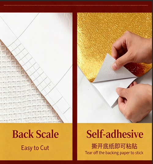 Gold Self-Adhesive Wallpaper for Table Decoration and Refurbishment
