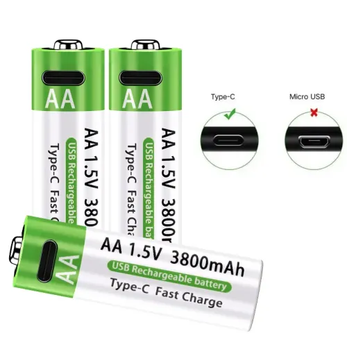 NEW 3800mAh 1.5V Lithium-ion AA USB Rechargeable Batteries with Data Cable and Storage Box