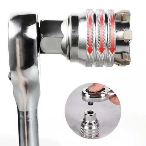 3 or 8 Inch 10-19mm Adjustable Hex Universal Socket Torque Ratchet Wrench Head for Mechanic Tools Socket Set Wrench Socket Adapter