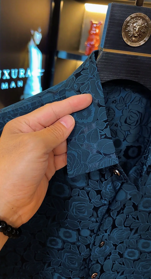 Classy Subtle Floral Jacquard Men's Shirt