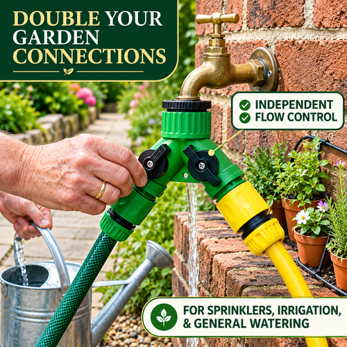 5pcs Y-Shaped Connectors Garden Three-way Faucet Hose Diverter Garden Hose Watering Fittings Adapter with Adjustable Switch Valve