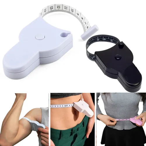 2pcs Auto-Retractable Body Measuring Tape, 60 Inch 3D Measurement Tool for Waist Hip Bust Arms in White