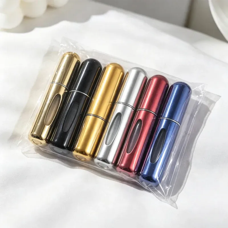 6 Portable Spray Bottles Travel Size 5ml Self-priming Bottom Fill Perfume Bottle Set