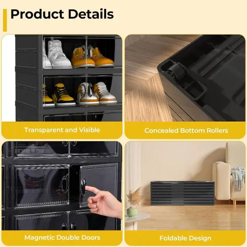 Six-Tier Shoe Cabinet Shoe Rack Organizer Living Room Shoe Storage Box Multilayer Large Capacity Plastic Multifunctional Shoe Cabinet Furniture