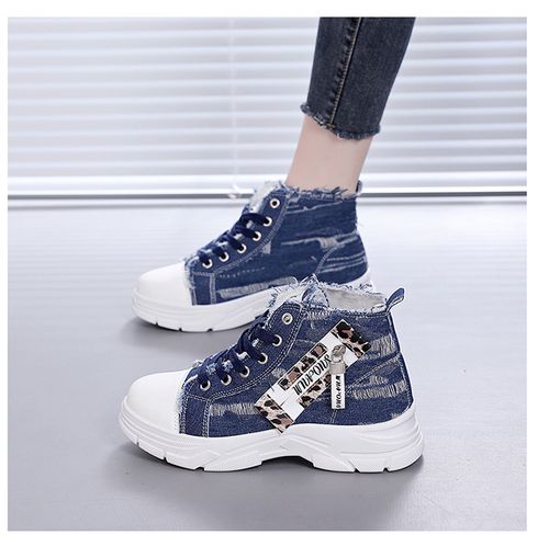 2026 new thick soled high top canvas shoes