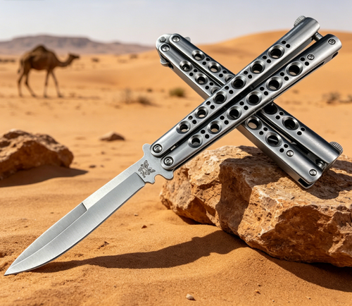 Mirror Polished Butterfly Knife for Outdoor Self Defense