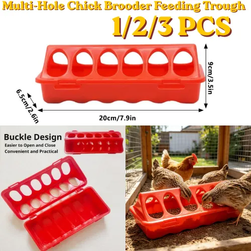 Plastic Flip-Top Poultry Bird Feeder Anti-Waste Poultry Feeder for Chickens, Quails & Leghorns, Durable Farming Accessory