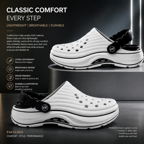 EVA Mesh Slippers Men's Thick Sole Sock-Cushioned Summer Outdoor Sandals with Anti-Slip Rubber Soles for Women's Beachwear