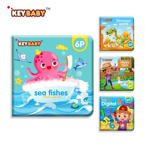 Children's Bath Books 4 books （Farm, Ocean, Dinosaur and Digital）
