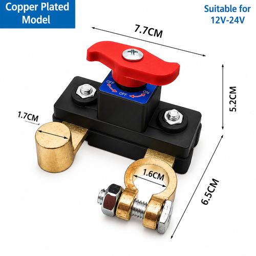 🔋Universal 12V 24V Car Battery Disconnect Switch Heavy Duty Negative Terminal Power Cut Off Isolator