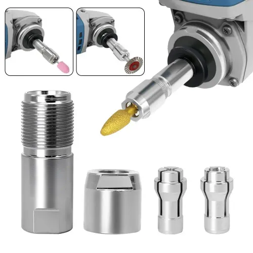 4 PCS Angle Grinder Adapter for 100 Type with M10 Thread Modified to Use Straight Grinder Chuck with 3mm and 6mm Inner Hole Diameters