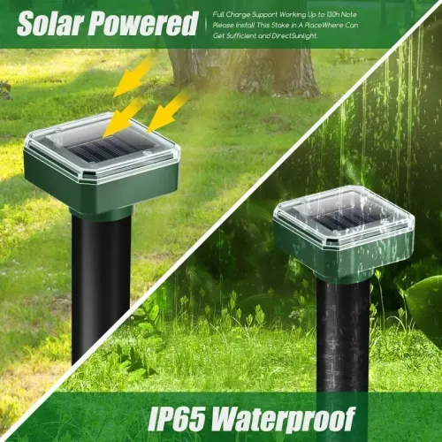 4PCS Outdoor Solar Powered Animals Repeller Outdoor Waterproof Repellent for Outdoor Lawns Garden Farmland Plant Protection