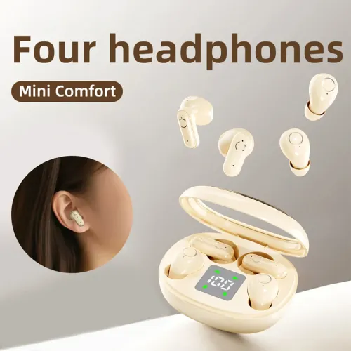 Wireless Bluetooth Headphones 2 Pairs Invisible Earbuds With Mic Sleep Sports Earphones