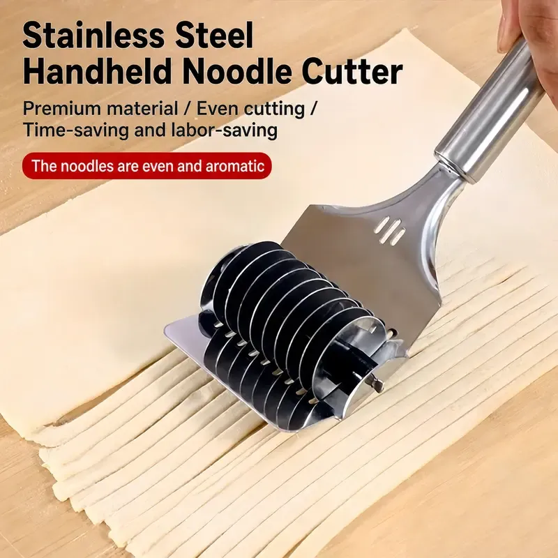 3PCS High Grade Stainless Steel Noodle Lattice Roller Docker Dough Cutter Pasta Spaghetti Maker for Kitchen Cooking Tools