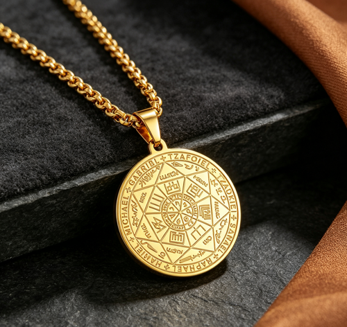 Seal of The Seven Archangels Stainless Steel Pendant Necklaces  The Seal Of Solomon