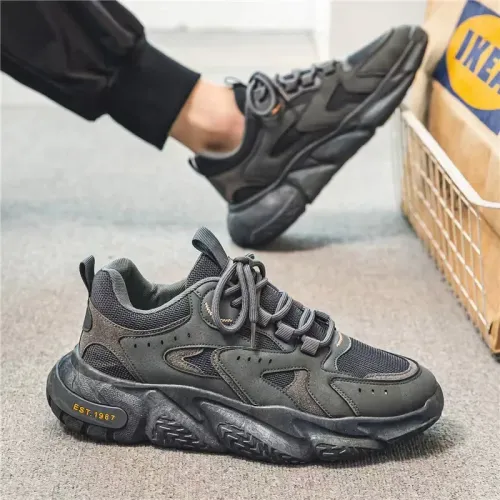 Men's Retro Trendy Thick Bottom Sports Shoes Casual Wear-Resistant Dad Shoes Spring Summer New Arrival Mesh Upper Low Top