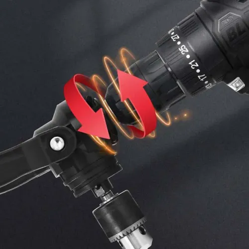 90 Degree Adapter For Drill Multifunctional Ergonomic Drill Chuck Adapter Black Right Angle Drill Attachment Metal Drill Chuck