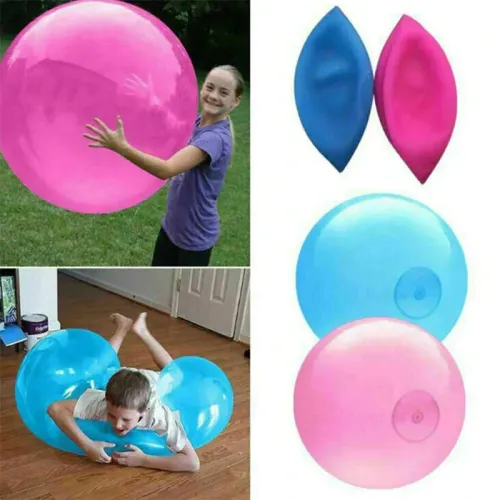 3-Piece Set Outdoor Toy Bubble Ball Inflatable Rubber Ball