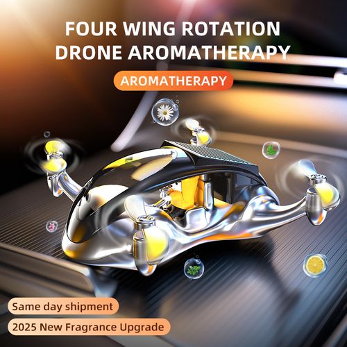Solar powered car aromatherapy drone ornament