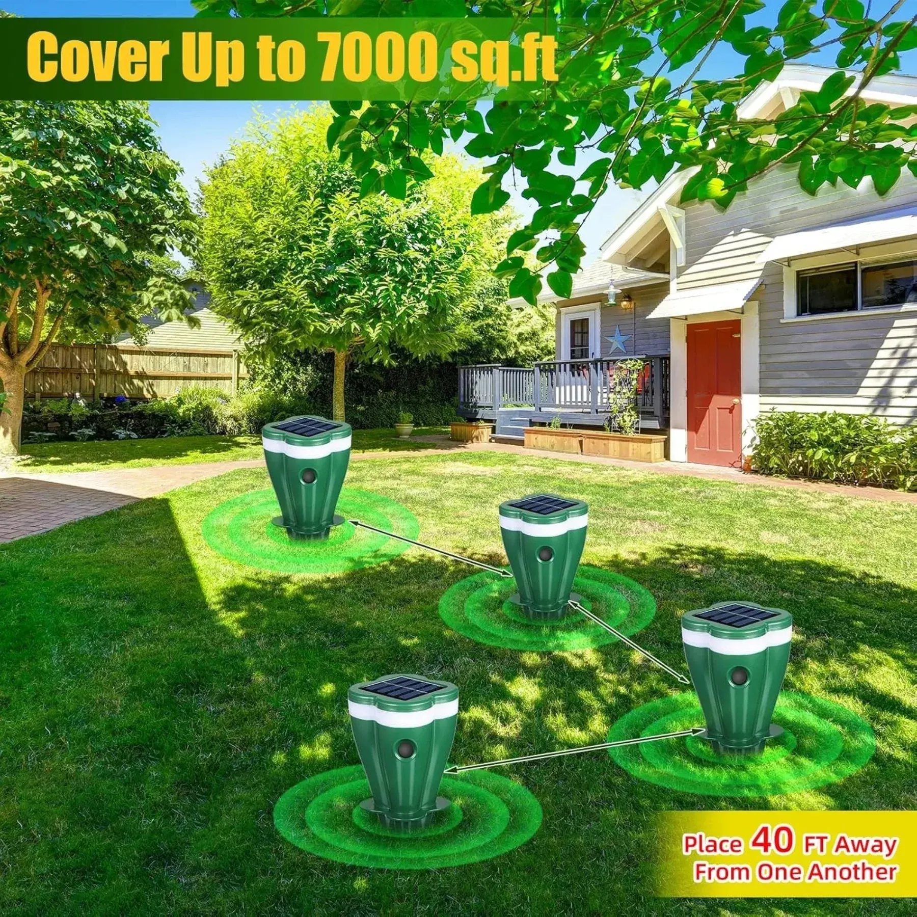 Solar Mole Repellent Spikes, Waterproof Lawn Garden Stakes, Effectively Repel Moles, Voles, Gophers, Chipmunks