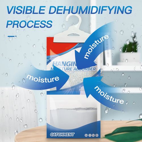 5 PCS Wardrobe moisture absorbing bag dehumidifier dehumidifier with hanger, hanging closet dehumidifier bag, humidity pack, desiccant, closet dehumidifier