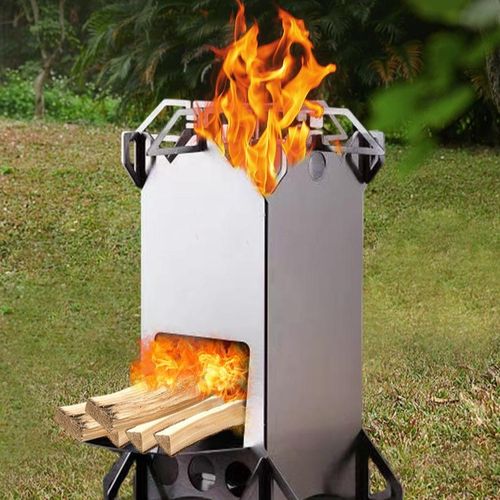 Stainless steel wood stove camping stove folding barbecue stove outdoor