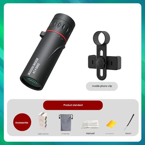 2000x24 HD Monocular Telescope Mini Portable Mobile Phone Telescope with Holder Outdoor Camping Hunting Birdwatching Telescopes