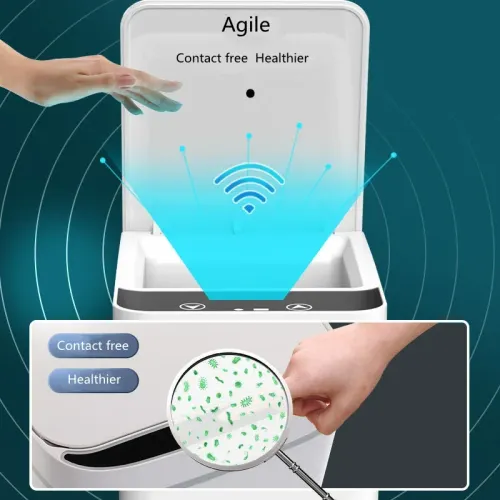 Minimalist Smart Sensor Trash Can 3.2Gal Touch‑Free Auto Open Close Odor‑Sealed
