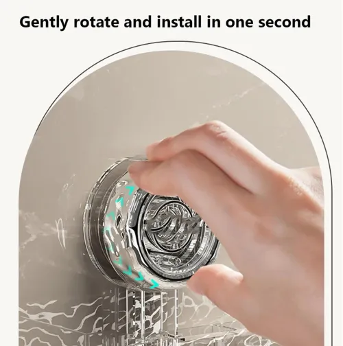 2Pcs Corrugated Suction Cup Storage Holder Light Luxury Style Glacier Pattern Suction Cup Shelf No-Drill Bathroom Suction Storage Box