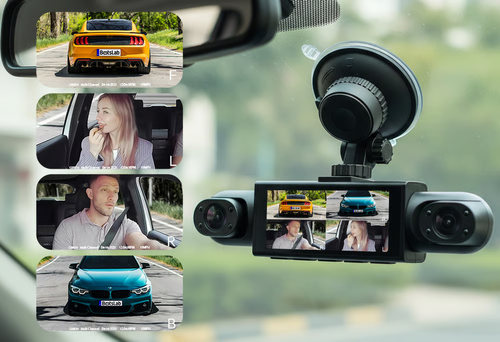 Four-channel surveillance dashcam with Wi-Fi(Includes 64GB Memory Card)