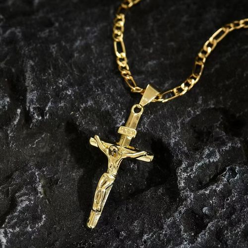 1 piece trendy vintage cross pendant necklace - individualistic, fashionable, minimalist, and unisex in a simple style.