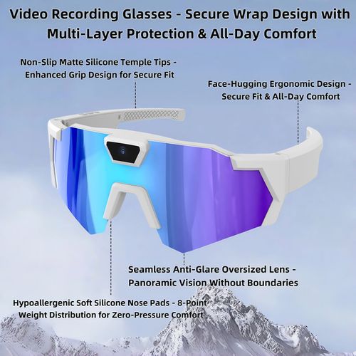 Outdoor Cycling Smart Sunglasses with Built-in HD Camera (Photos & Video) — SD Card Sold Separately