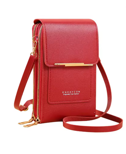Women Crossbody Shoulder Bags Wallets Touch Screen Cell Phone Purse Soft Leather Strap Handbag for Female Luxury Messenger Bags