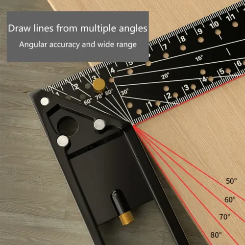 Multi Functional Right Hole Industrial Grade Thicken Positioning Marking Angle Ruler