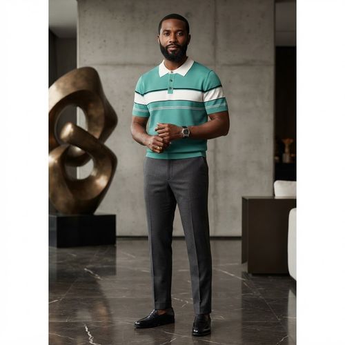 Men's Business-Casual Polo Shirt – Forest-Inspired Style