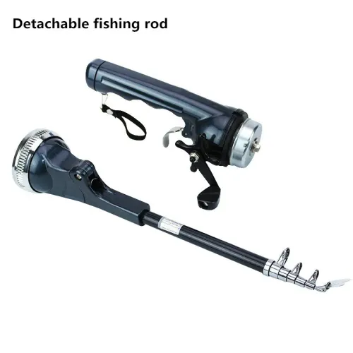 Portable Folding Fishing Rod Telescopic Fly Fishing Poles with Reel Line Travel Folding Mini Rod for Fishing