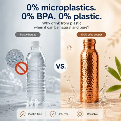 Premium Drinking Bottle Made of Solid Copper – Plastic-Free and Inspired by Ayurveda