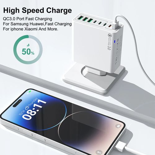 8 in 1 Waterproof Ports USB Fast Charger