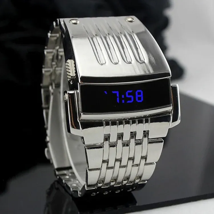 LED Stainless-Steel Digital Watch – Power Meets Prestige for the Tanzanian Hustle