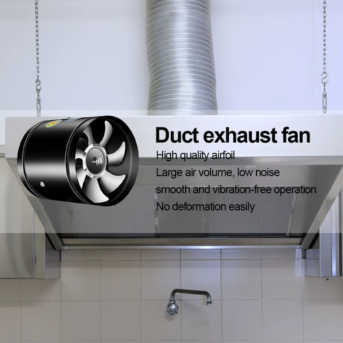 4 6 8 Inch Pipe Metal Duct Fan 2800RPM Air Ventilator Low Noise Bathroom Exhaust Fan for Kitchen Washroom Canteen Toilet Wall Fa