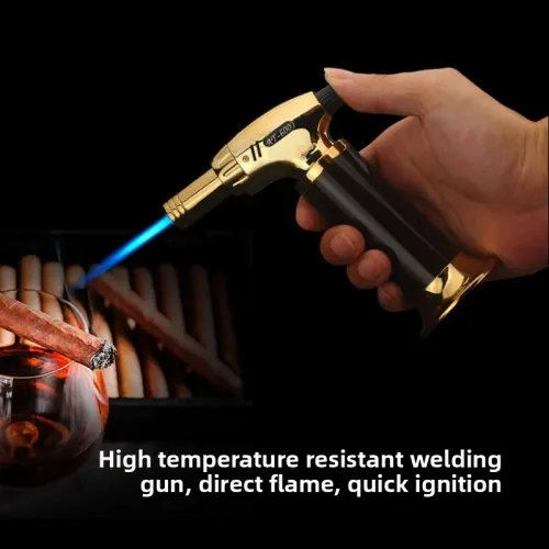 Portable Metal FlameBBQ Heating Ignition Grill Kitchen Blow Torch Adjustable Cooking Butane Gas Torch Lighter Burner Flame.