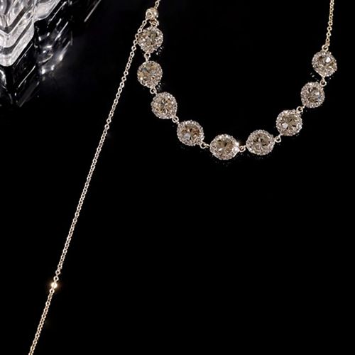 High-end luxury crystal diamond pull-out clavicle necklace