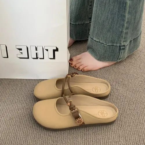 2026 New Summer Versatile Mary Jane Flat Sandals Women's Outdoor Woven Soft Sole Footwear