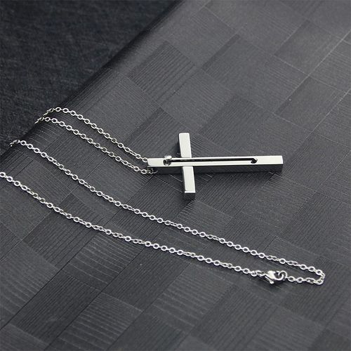 Retractable Stainless Steel Cross Pendant Charm Chains Necklace Fashion Jewelry Cool Men's Gadgets Women Girls Gifts Multi Tools
