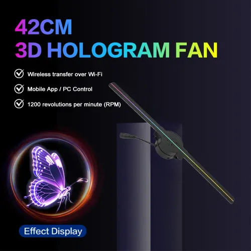 Naked Eye 3D Holographic Fan Screen Stereo Display Suspended Projection Light Suspended Imaging Advertising Machine LED